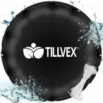 tillvex Poolkissen Winter XXL 300cm rund schwarz Luftkissen inkl. Reparaturkit Winterkissen mit Sicherheitsventil Poolpolster Pool Abdeckung Kissen