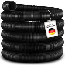 Tuyau de piscine Noir - 10m / 38mm Flexible avec manchons pour bassin Tuyau solaire pour piscines et bassins Tuyau d'aspiration Tuyau pour pompe