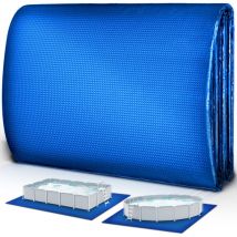 Bâche pour piscine 396 x 396 cm ronde Base pour bassin résistant aux rayons uv et aux déchirures Bâche de protection pour piscine - Tillvex