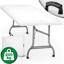 Tillvex - Table de jardin pliante en plastique 180x75 cm Table de buffet avec une poignée Table pliable pour le jardin, la terrasse et le balcon