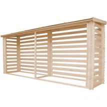 Timbela - Abri à bûches 6,7 m3 – Abri de stockage pour bois de chauffage – vélo/container – M203