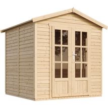 Timbela - M351FB Cabane en bois avec plancher, Maison de jardin en bois pour travailler l233xP222xH233cm, Abri en bois de jardin multifonctionnel
