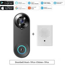 Tuya - Timbre con video inteligente 1080P, cámara con videoportero WiFi, audio bidireccional, compatible con Alexa, Echo Show y Google Home.