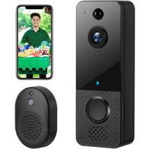 Ineasicer - Timbre inalámbrico con cámara, videoportero inalámbrico WiFi 1080P con timbre y visión nocturna.