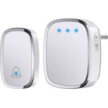 Odipie - Timbre inalámbrico para exteriores, resistente al agua IP44, alcance de 300 metros, kit de timbre con flash led