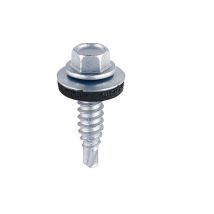 Timco - Sheet Steel Stitching Screws Exterior Silver with epdm Washer - 6.3 x 22