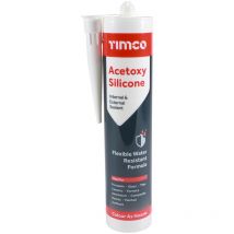Timco Supplies - Timco Acetoxy Silicone Sealant White 300ml (1 Pack)