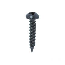 Timco - Twin-Threaded Round Head Black Woodscrews - 10 x 1 Box of 200 - 00101BJC