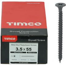 Plasterboard Screws Fine Thread (Black) - 3.5 x 55mm (500 Box) - Timco