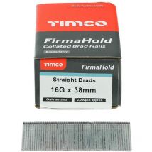 TIMco Firmahold Straight 16g x 25mm Galv Brad Nail No Gas Qty 2000