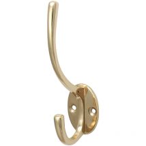 TIMCO Hat & Coat Hook Polished Brass - 125 x 32mm