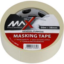 Timco Supplies - Timco Maximum Performance Tape Masking Tape Cream - 50m x 38mm (1 Pack)