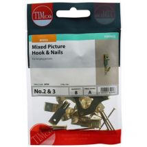 Timco Mixed Picture Hanging Hooks Electro Brass - Mixed (8 Pack)