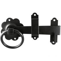Taurus Ring Gate Latch - Plain Type Ring 150mm (6inch) Epoxy Black (1 Pack)
