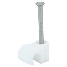 Round Cable Clips White - To fit 3.5mm - Timco