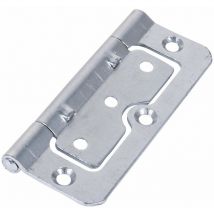 Timco Steel 104 Pattern Radius Corner Fixed Pin Hurlinge Hinge - 101 x 66 x 2mm (Bright Zinc) (2 Pack)