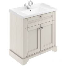 Old London Timeless Sand Woodgrain 800mm 2 Door Vanity Unit and Edwardian Basin - LOF405