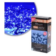 Multi Action Battery Operated Time Lights - 100 Led - Blue - Premier