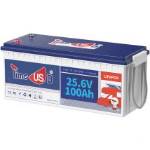 Batterie Lithium LiFePO4 24V 100Ah, bms 100A, 2560Wh, 15000 Cycles, cellules de Qualité a pour Camping Car, Hors Réseau, Bateau, Paneau Solaire,