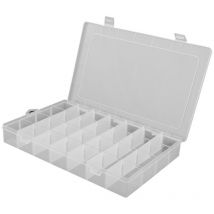 Tinksky Boîte de rangement réglable en plastique à 28 compartiments avec séparateurs amovibles (transparent)