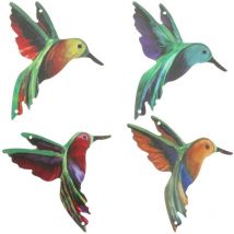 Tinksky Lot de 4 décorations murales en forme de colibri, ornements personnalisés, pendentifs pour couloir de jardin