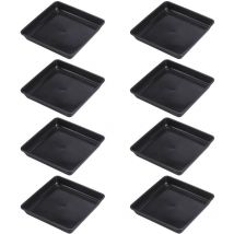Tinksky Lot de 8 plateaux en plastique pour pots de fleurs, plateaux carrés pour bonsaï, plateaux durables pour pots de fleurs carrés