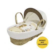 Kinder Valley - Tiny Ted Cream Moses Basket Bedding Set Dressings with Quilt, Padded Liner, Body Surround and Adjustable Hood - Cream