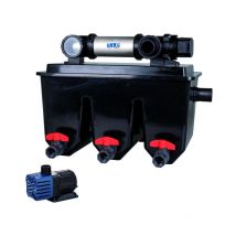 Kit de filtres de bassin professionnels tip - pour bassin de 30 000 l, uv-c 24 w, système multi-chambres, mts 30000 uv 24 inox, 30288