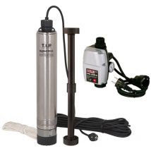 T.i.p. - BigWell 90/53 + Système de contrôle électronique Pompe de Forage - 5.400 L/u - 900W - Hauteur de refoulement 53 m - Inox - Pompe immergée