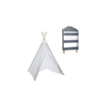Tipi Gris Enfant + Bibliothèque Nuage Gris Atmosphera