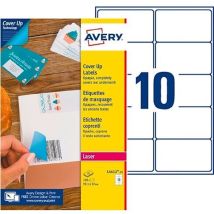 Etiquettes Opaques De Masquage Laser 99,1 X 57 Mm Avery Blanche - Boîte De 250