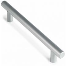 Tirador de Asa para Mueble Estilo Contemporáneo Fabricado en Acero Inox Acabado en Aluminio Distancia Entrepuntos: 128 mm Medidas 1681232 mm Fijación