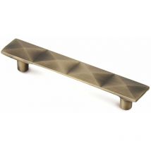 REI - Tirador de Asa para Mueble Estilo Decorativo Fabricado en Zamak Acabado en Cuero Satinado Distancia Entrepuntos: 96 mm Medidas 1252221 mm