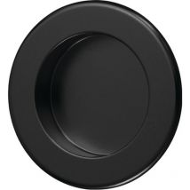 Hermeta - Tirador de carcasa de aluminio, lacado en polvo negro, entrada redonda D.50 mm