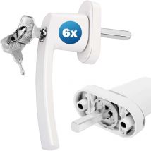 Markenartikel - monzana Manilla para Ventana con Cerradura y 2 Llaves Función de Bloqueo Protección Antirobo Seguridad 6x blanco