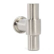 Jandel - tirador zmk ''t'' 50mm acabados negro mate, latón y níquel acabado niquel