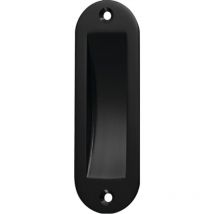 Hermeta - Tirador Puerta corredera, carcasa ovalada de aluminio con recubrimiento de polvo negro 2 x P.5 mm largo 120 mm ancho 40 mm