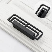 SNQ - tiradores y pomos para cajones de cocina, armarios, cajones y muebles de dormitorio (6285, paso 32, negro)