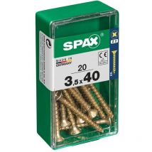 Scatola da 20 unità vite per legno a testa piatta yellox 3,5x40mm - Spax