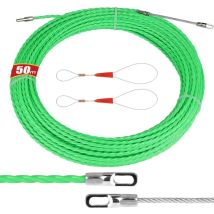 Tire Fils Electricien Aiguille 50m, Diamètre 4.5mm, Diamètre 4.5mm, Tire Fil Cable Avec 2 Ressorts De Guidage, Ruban À Poisson Fibre De Verre Pour 