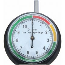 Osuper - Tire Tread Depth Gauge – Depth Measuring Tool – 0-11mm/ 0-0.43inch – Dial Diameter 44mm (1.7inch) – Pressure Gauge for Car, Truck, Bike,