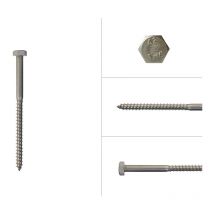 Tirefond inox M6 x 90 mm - Par 100 pièces