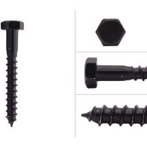 Tirefond noir M8 x 60 mm - Par 25 pièces
