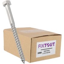 Fixtout - Lot de 100 tirefonds en inox A2 à tête hexagonale - Diamètre de 10mm - Longueur 60 mm