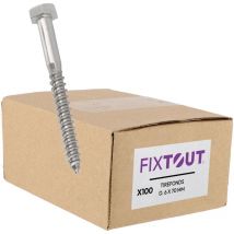 Fixtout - Lot de 100 tirefonds en acier inox A2 à tête hexagonale - Diamètre de 6 mm - Longueur 60 mm