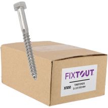 Fixtout - Lot de 100 Tirefonds en inox A2 - Diamètre 8 mm à tête Hexagonale - Longueur 40 mm