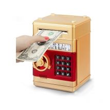 Tirelire à mot de passe (dorée), tirelire en espèces, tirelire à monnaie électronique, cadeau chaud pour les enfants