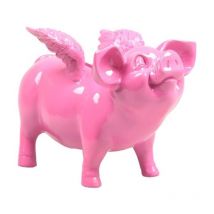 Stoobz - Tirelire cochon avec ailes en résine 14 x 25 x 15 cm