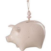 Tirelire cochon rose en céramique 18 cm