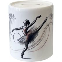 Tirelire en céramique danseuse ballerine